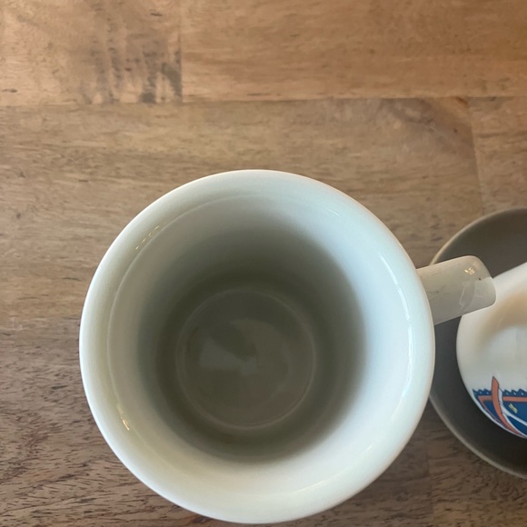 Set Of Two Vintage Otagiri Embossed Rocking Horse Mugs W Grey Rim - Picture 2 of 9